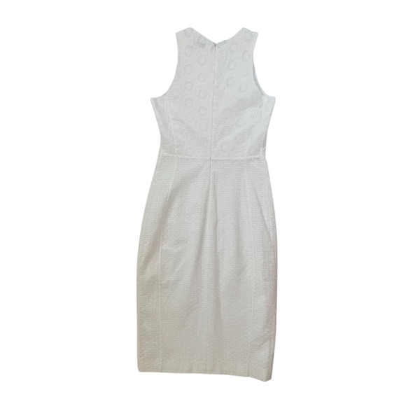Altuzarra White Eyelet Sleeveless Sheath Midi Dress - 100% Cotton - Size 36/US 0 - Picture 4 of 9